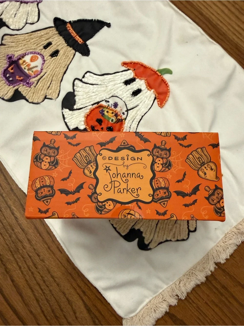 Johanna Parker Halloween Black Cat & Pumpkin Salt and Pepper Shaker Set - Orange